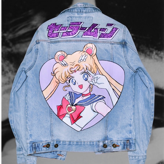 denim jacket women medium Custom Hand Painted 90's Jacket