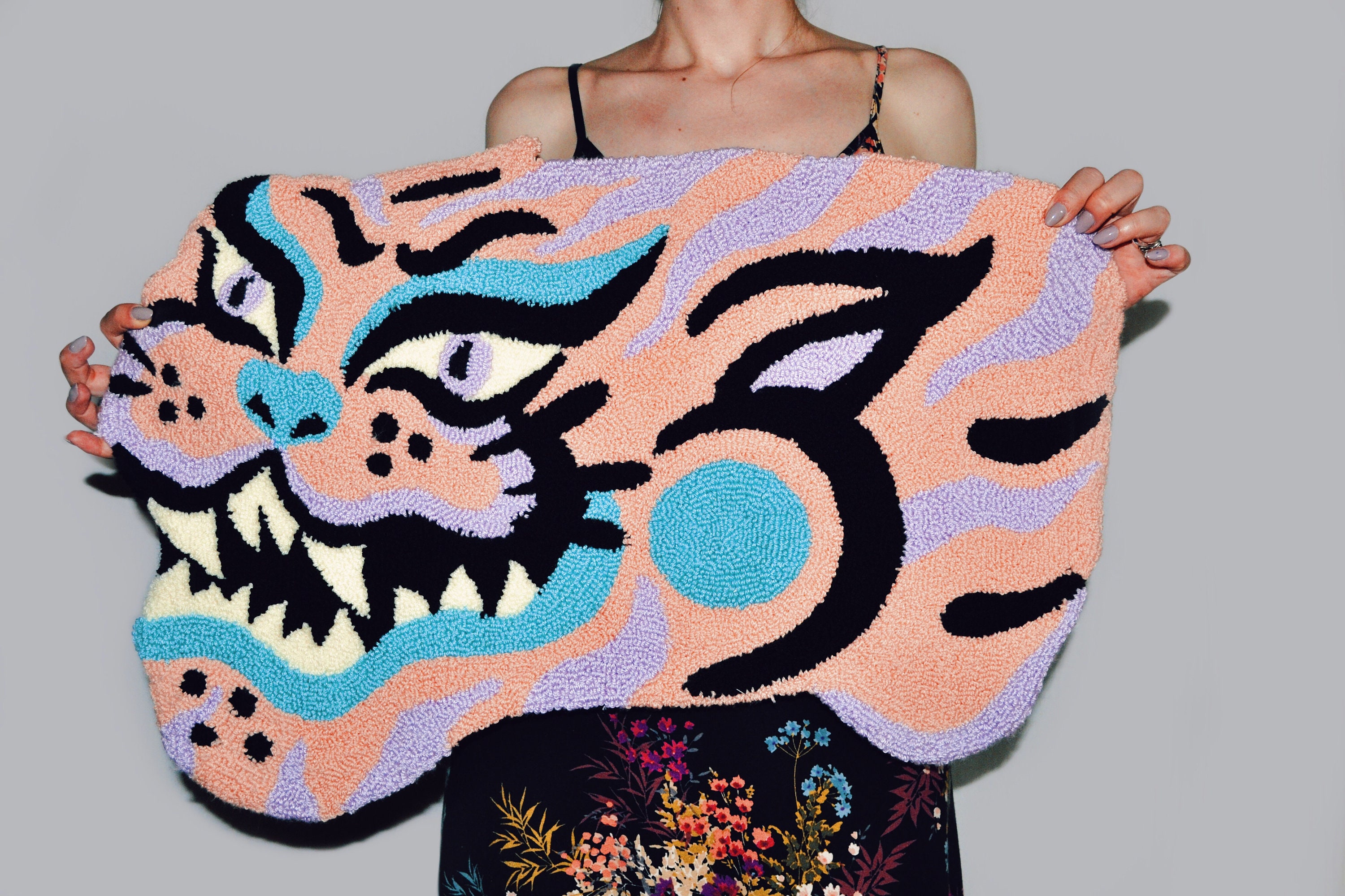 Handmade Tufting Gun Tufted Rug Punch Needle Contemporary Art Etsy UK