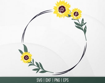 Download Sunflower frame svg | Etsy