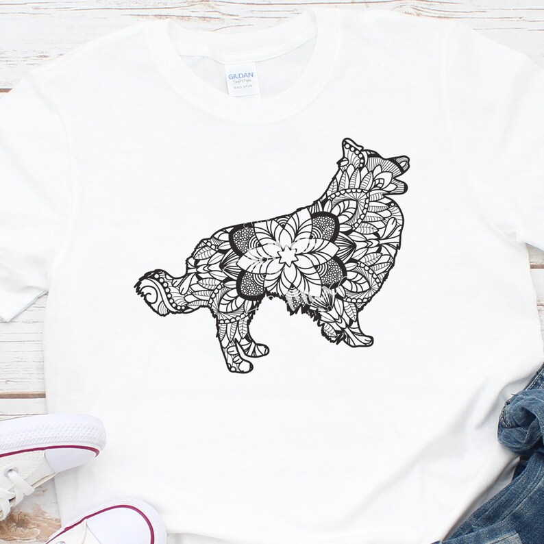 Border Collie Mandala Svg Dog Mandala Sign Png Border Collie Stencil Clip Art