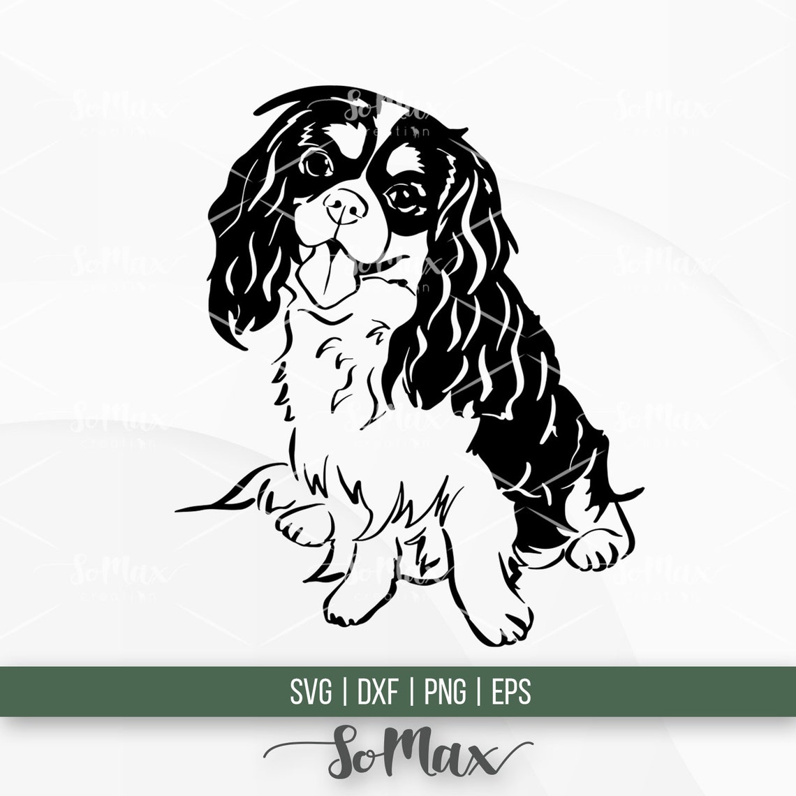 Cavalier Svg King Charles Spaniel Svg Spaniel Vector - Etsy Finland