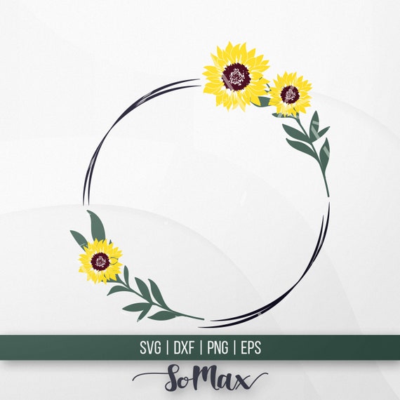 Download Sunflower Wreath Svg Sunflower Png Sunflower Wedding Frame ...