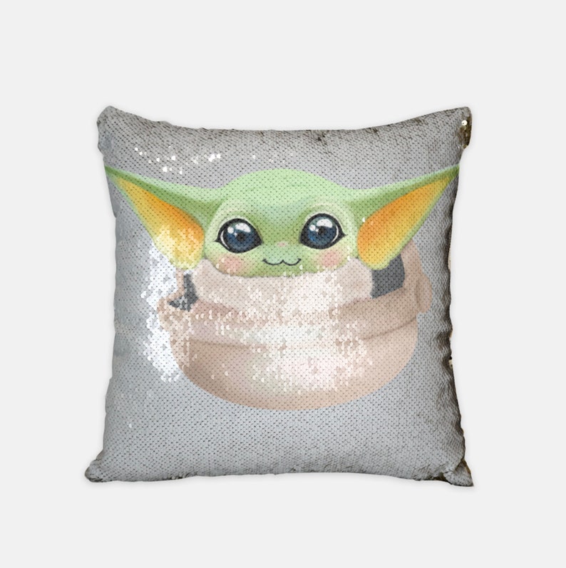 Baby Yoda Sequence Reversible Pillow Case Silver or Gold 13 Etsy