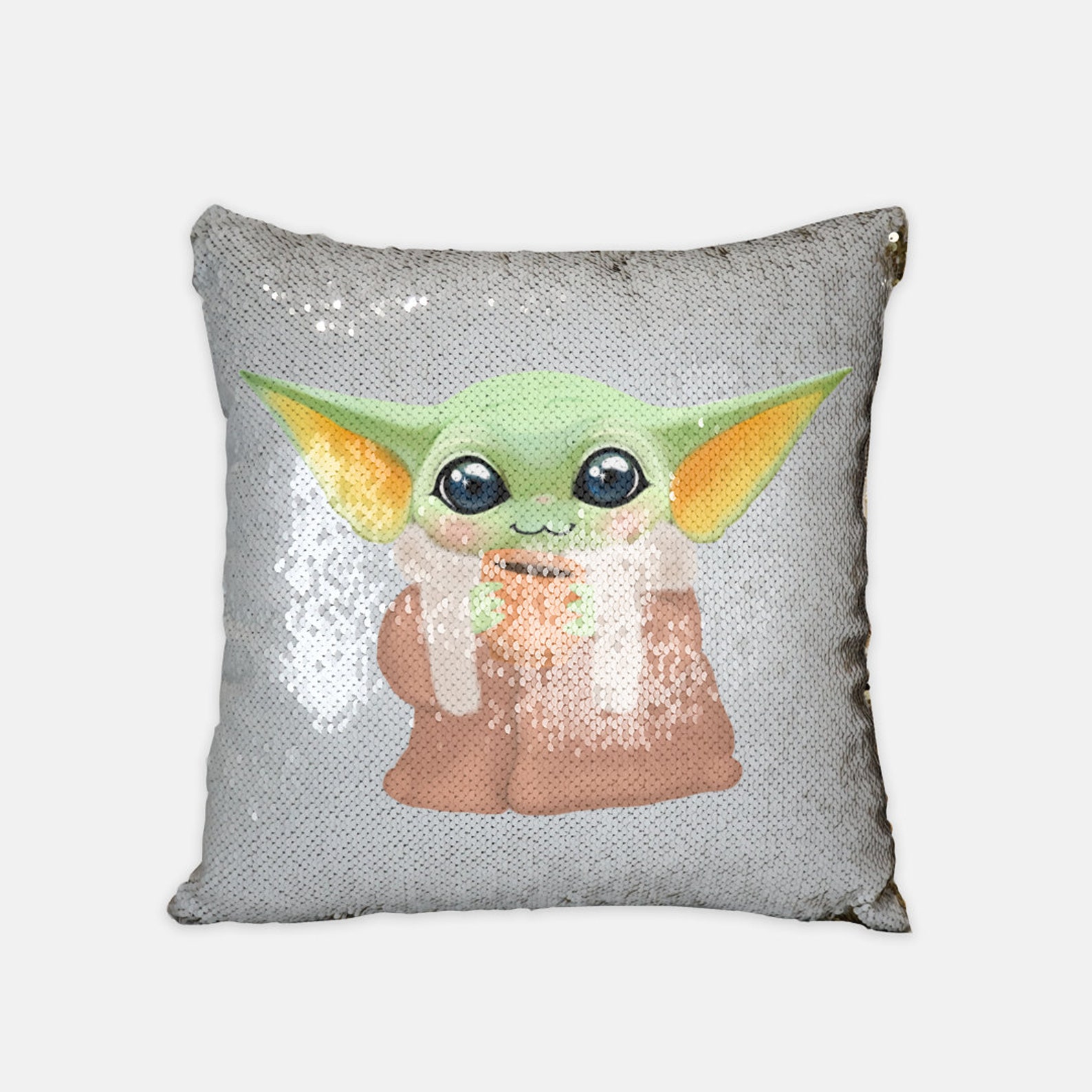 Baby Yoda Sequence Reversible Pillow Case Silver or Gold 13 Etsy