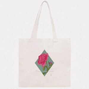 Art designed Cotton Canvas Tote Bag | "Peony - Steadfastness" art tote bag
