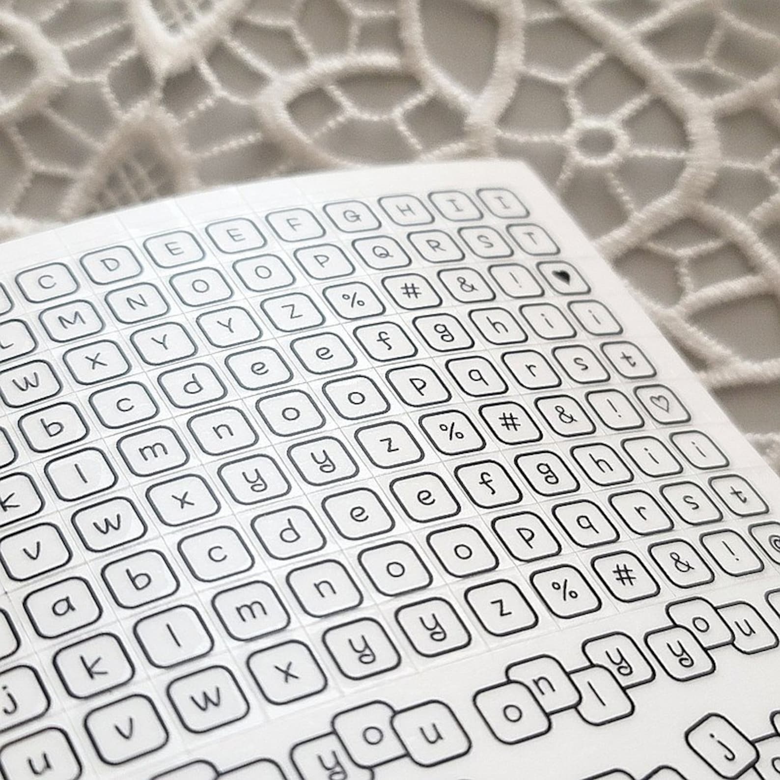 Cube Alphabet Lettering Sticker Sheets(transparent) | 4 Sheets, 2 ...