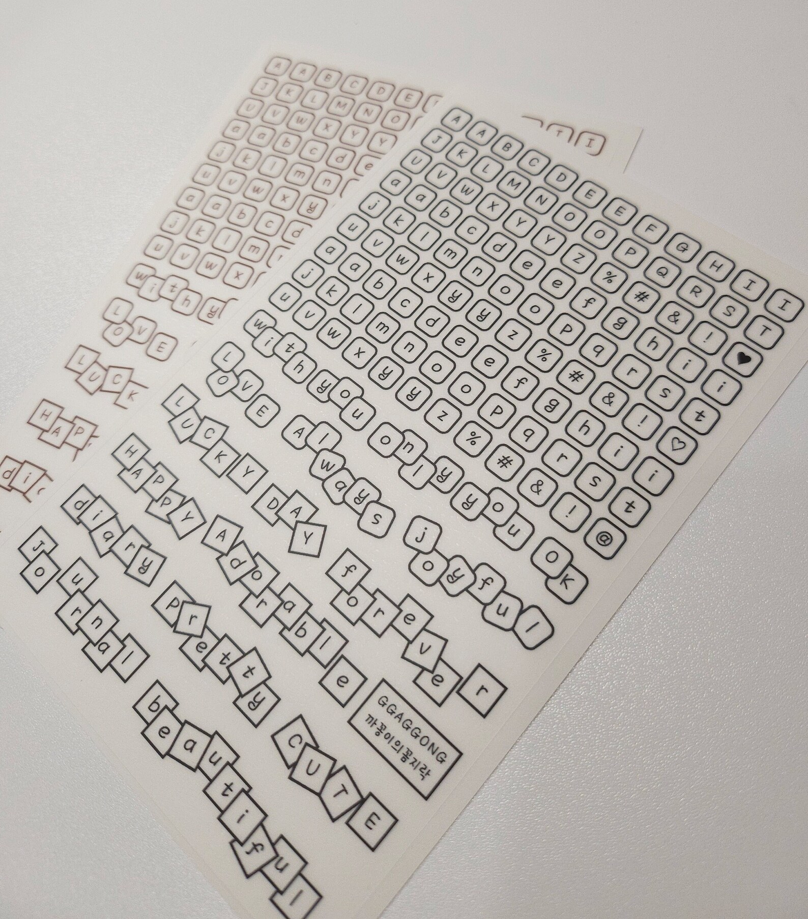 Cube Alphabet Lettering Sticker Sheets(transparent) | 4 Sheets, 2 ...