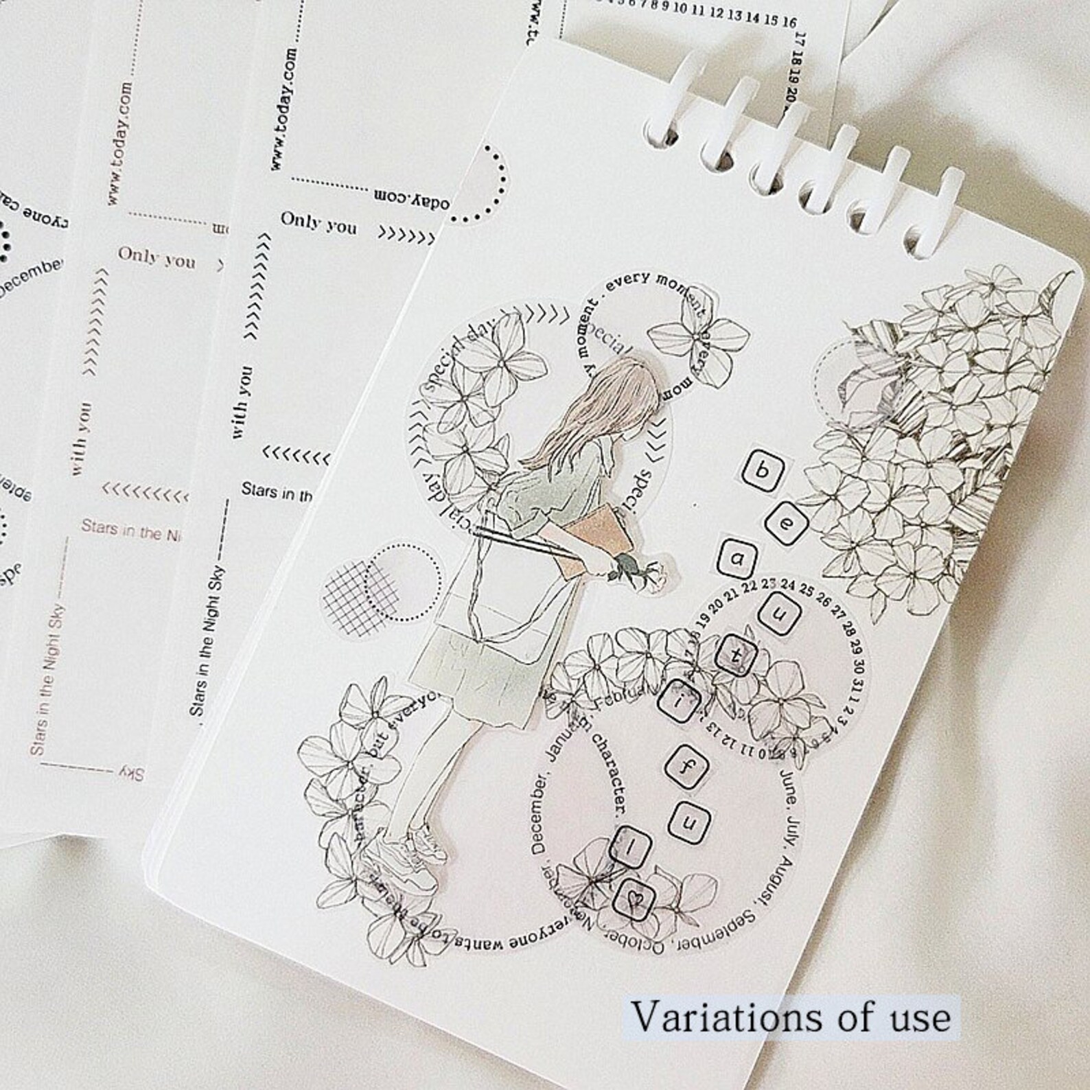 Cube Alphabet Lettering Sticker Sheets(transparent) | 4 Sheets, 2 ...