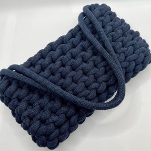 Navy blue shoulder bag, small zipped handbag, unique evening bag, navy accessories