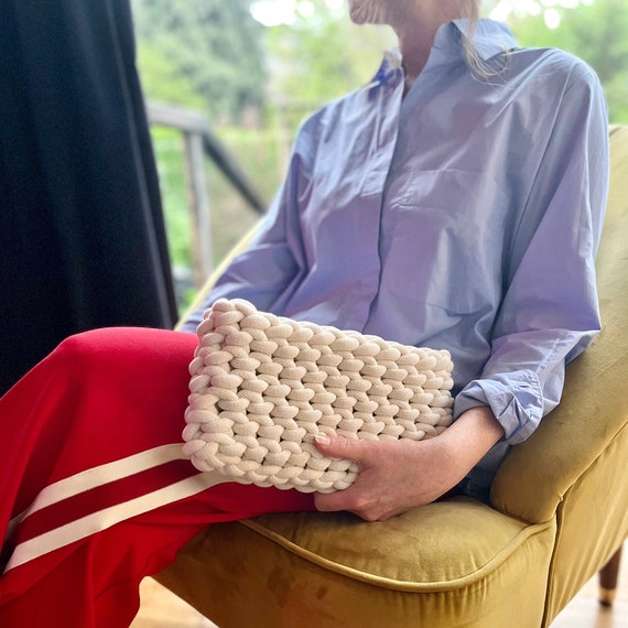 Off White Clutch Bag Chunky Knotted Recycled Cotton Cord Bag for Wedding Statement Cream Evening Purse Minimalist Fashion Etsy Singapore