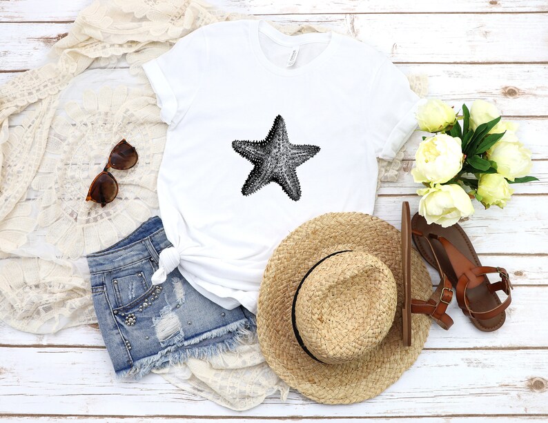 Cute Tee design Animal Lover Tee Starfish gift Ocean Lover T Shirt Gift For Girlfriend Unisex starfish Shirt Cute Starfish T shirt