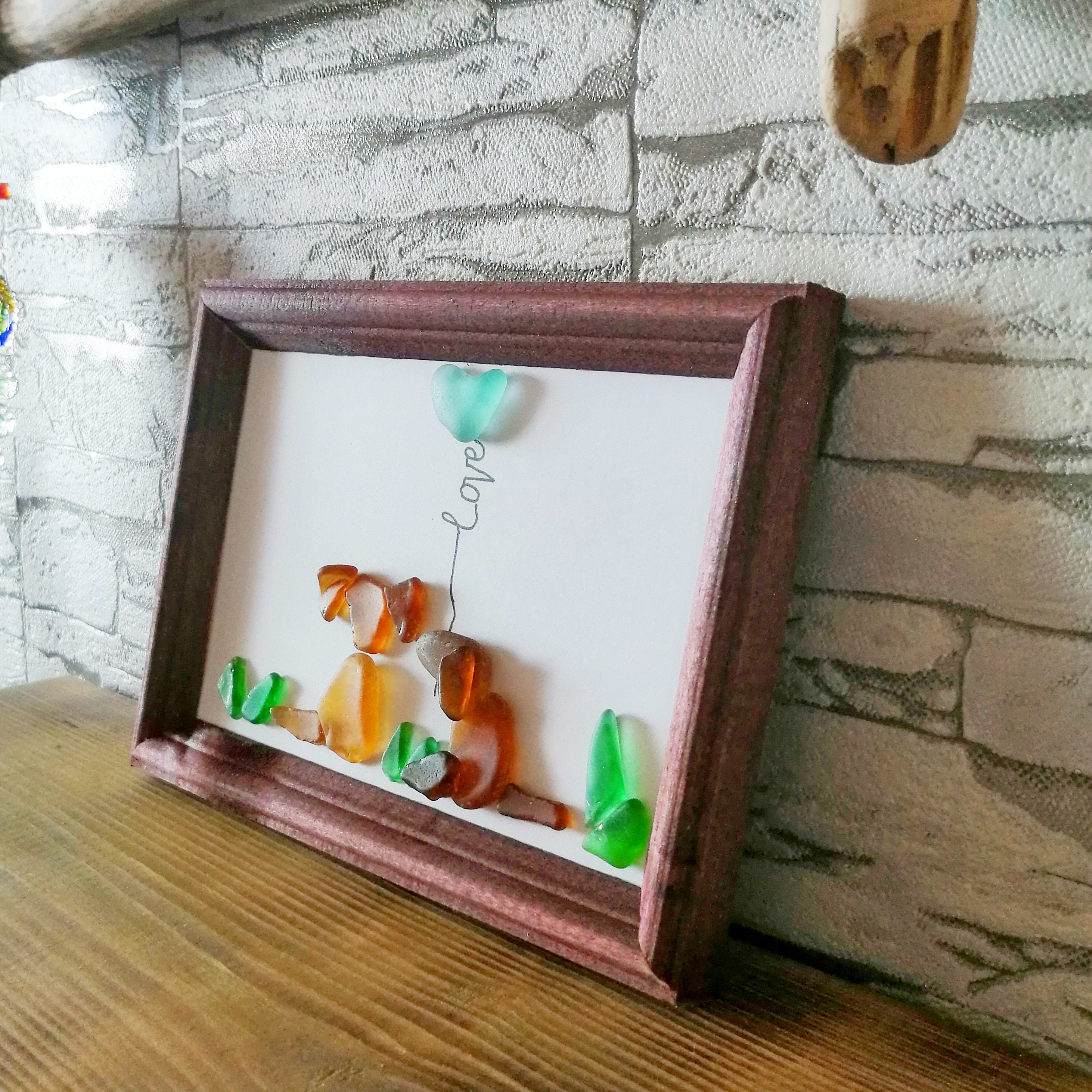 3d Sea Glass art Dog art Dog Lover Gift for boyfriend Etsy