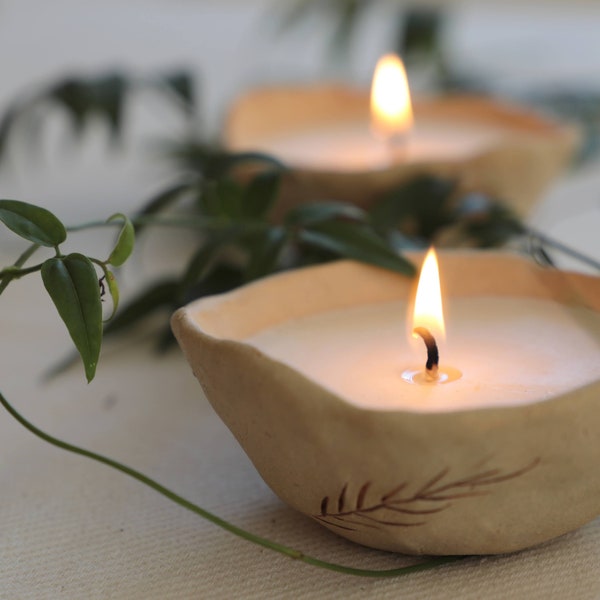 A Handmade Ceramic Candle, Ceramic bowl, Organic Soy Candle