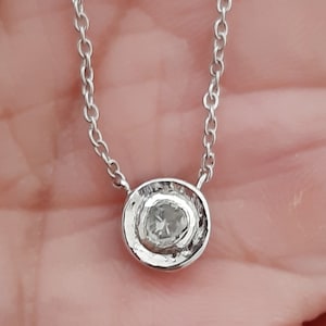Polki Diamond Pendant Necklace 925 Sterling Silver With 18''2 chain Handmade Necklace For her image 1