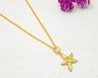 Starfish Pendant 18k Gold Plated 925 Sterling Silver