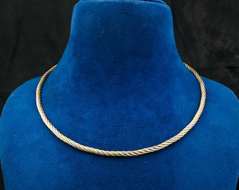 Tri Color Twisted Rope Necklace Minimalist Rope Chain
