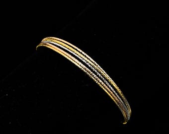 Tri Color Snake Chain Bracelet: Sterling Silver, Gold & Rose Gold