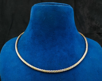 Tri Color Twisted Rope Necklace Minimalist Rope Chain