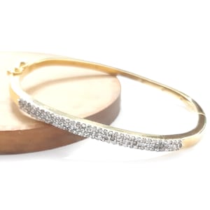 Champion Shade Pave Diamond Bangle 925 Sterling Silver 14k Gold Plated Handmade Jewelry Available In all Size