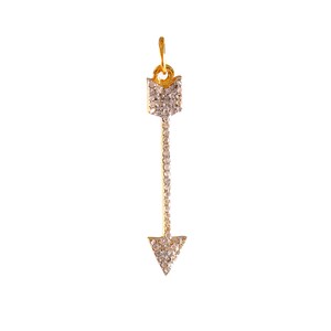 Pave Diamond Charm Pendant Arrow Pendant Women Charm Pendant 925 Sterling Silver 14kGold Plated Charm Pendant Gift her