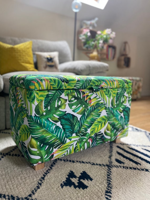 Banana Leaf Footstool Ottoman Etsy UK