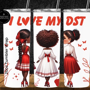 Black Girl Delta Tumbler Wrap, 20oz Tumbler Wrap Africa America Woman, Delta Sorority Tumbler, Sublimation Digital Download, I Love My DST