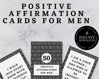 Cartes d'affirmation imprimables pour hommes, cartes d'affirmation quotidiennes pour hommes, affirmations positives pour hommes, plate-forme d'affirmation d'encouragement pour hommes