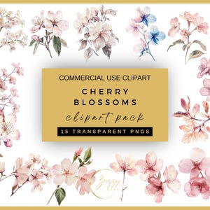 Kersenbloesem clipart png, aquarel sakurabloemen, lente bloemen digitale download voor stickers, uitnodigingen, sublimatie en bruiloftsdecor