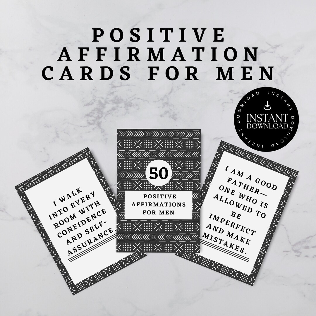 Buy Printable Affirmation Cards for Men, Daily Affirmation Cards for ...
