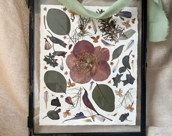 Pressed Flowers with Metal Frame Hanging Decor