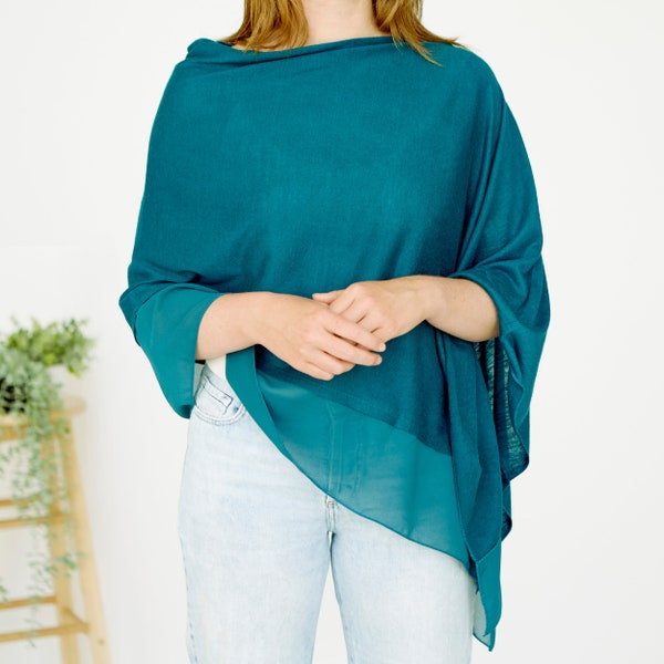 Leichter Wollmix Poncho