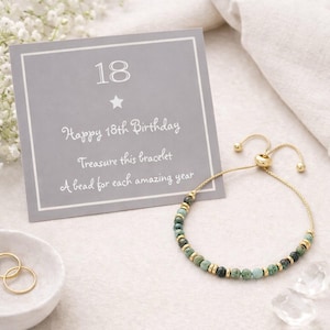 18th Birthday Bead Drawstring Bracelet: Milestone Birthday Gift