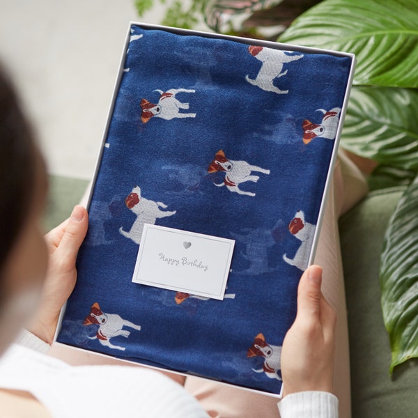 Jack Russell Print Scarf In Gift Box