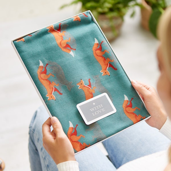 Fox Print Scarf in Gift Box