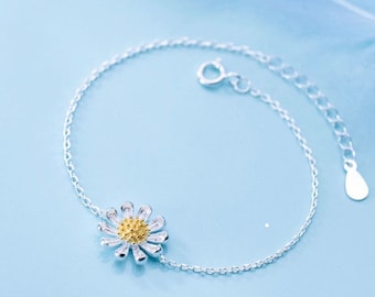 Sterling Silver Daisy Bracelet