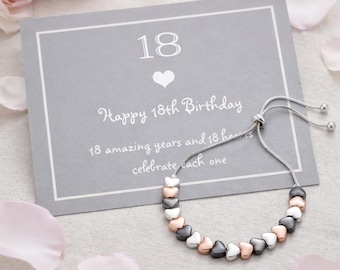 18th Birthday Heart Drawstring Bracelet: Milestone Birthday Gift