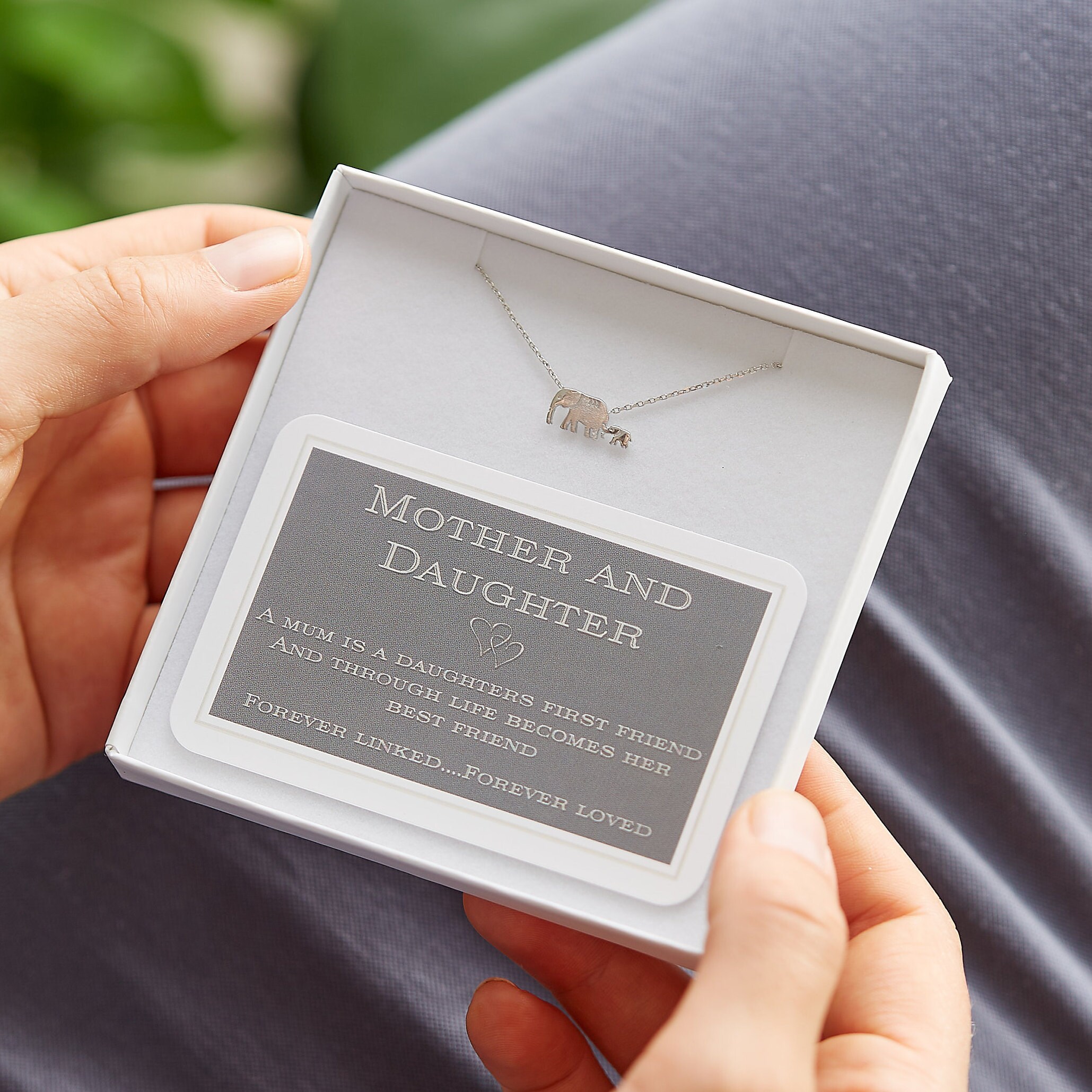 Mother And Daughter Forever Linked Elephant Necklace