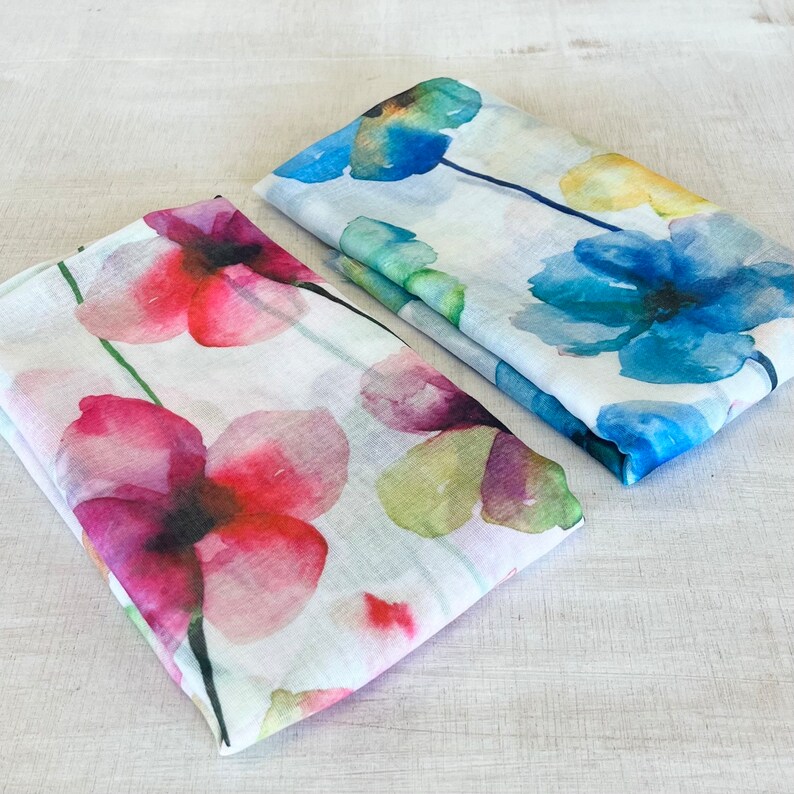 Mother's Day Watercolour Pansy Scarf in Gift Box image 2