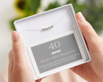 40th Birthday Solid Sterling Heart Bracelet