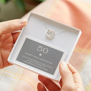 50th Birthday Sterling Silver Ring Necklace