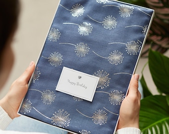 Metallic Silver Dandelion Scarf In Gift Box