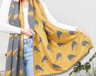 Winter Robin Print Scarf