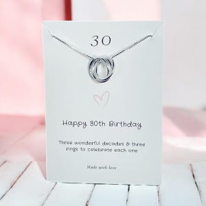 Collier 30e anniversaire en argent sterling