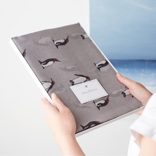 Penguin Print Scarf in Gift Box