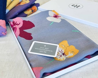 Mothers Day Viola Print Scarf in Gift Box