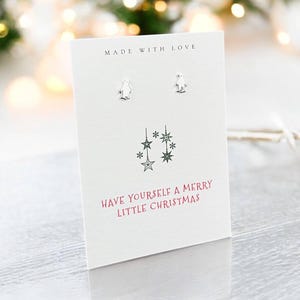 Orecchini a forma di pinguino in argento sterling Merry Little Christmas, regalo per lei, orecchini di Natale