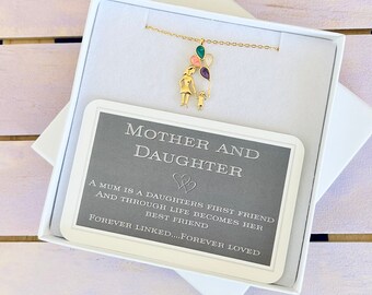 Mother & Daughter Hand in Hand Pendant Necklace