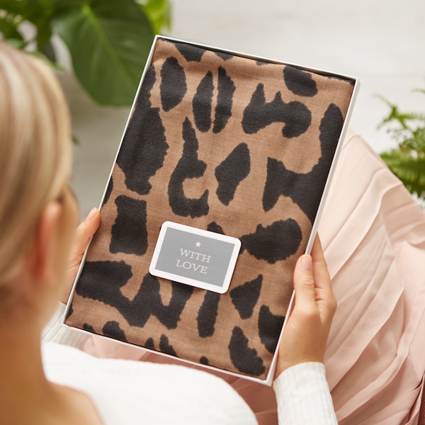 Leopard Print Scarf In Gift Box