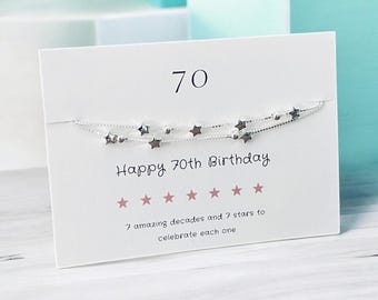 70th Birthday Sterling Silver Seven Star Bracelet Canada