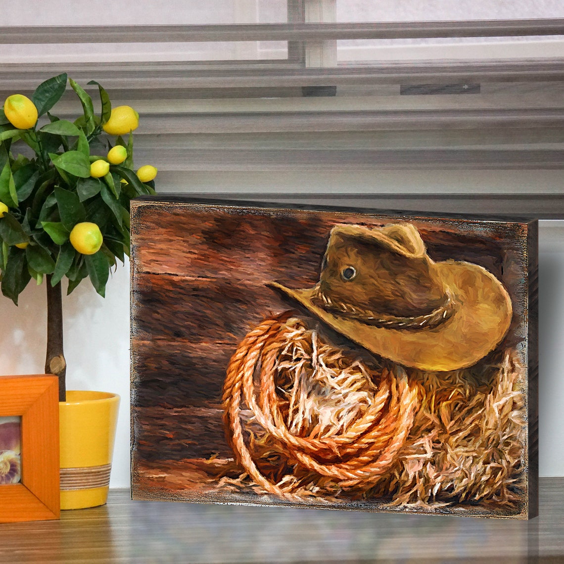 Cowboy Wall Decor Cowboy Wall Art Cowboy Hat Art on Wood Etsy